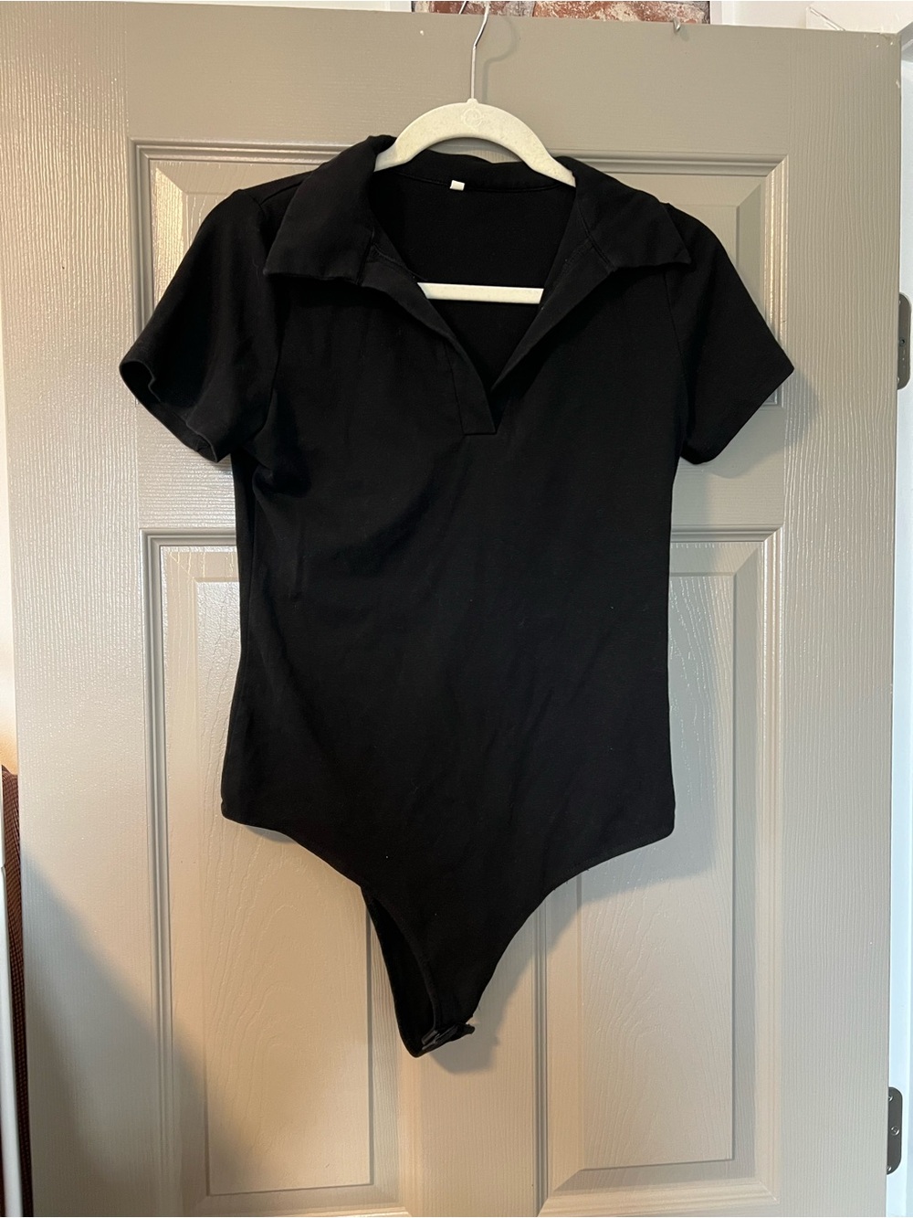 Black Short Sleeve Polo Bodysuit